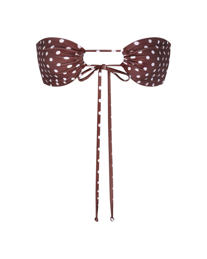 Brown Polkadot Hvar Bikini Top - Sanori Swim