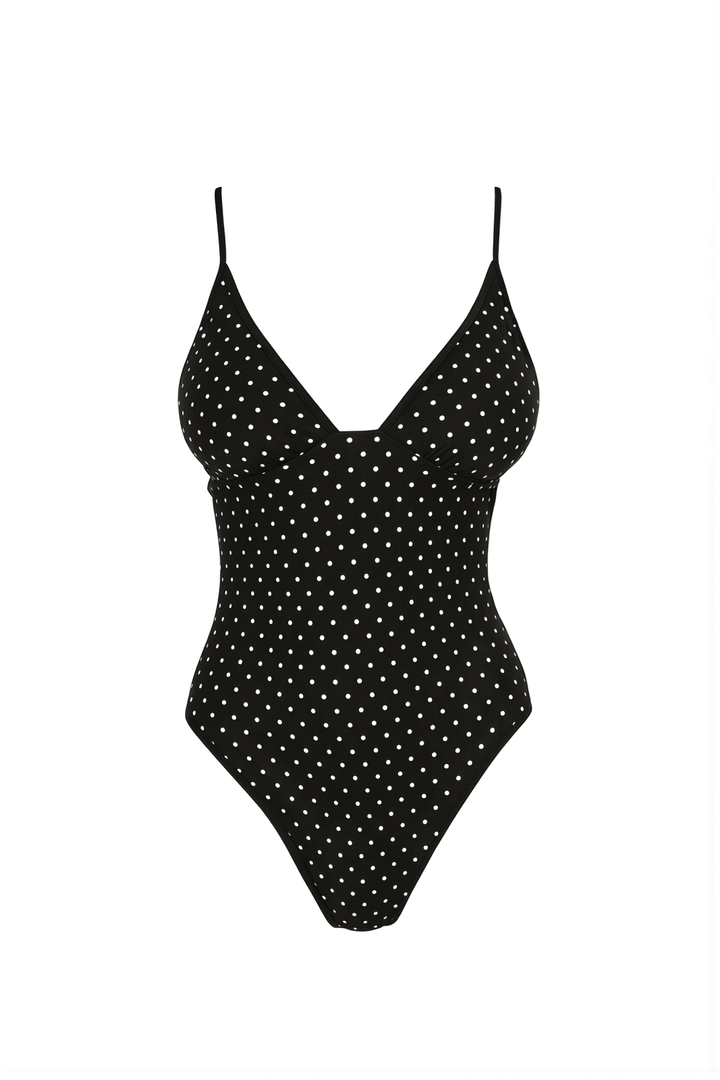 Black Polkadot Ravello One Piece - Sanori