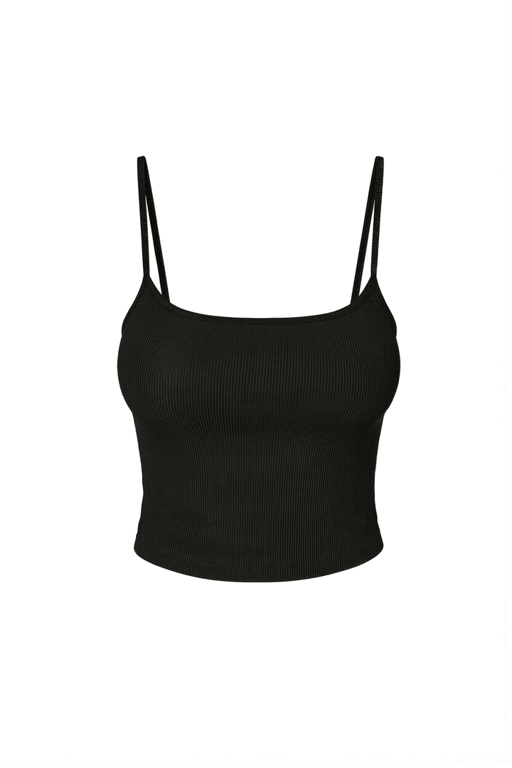 Black Ribbed Mila Top - Sanori