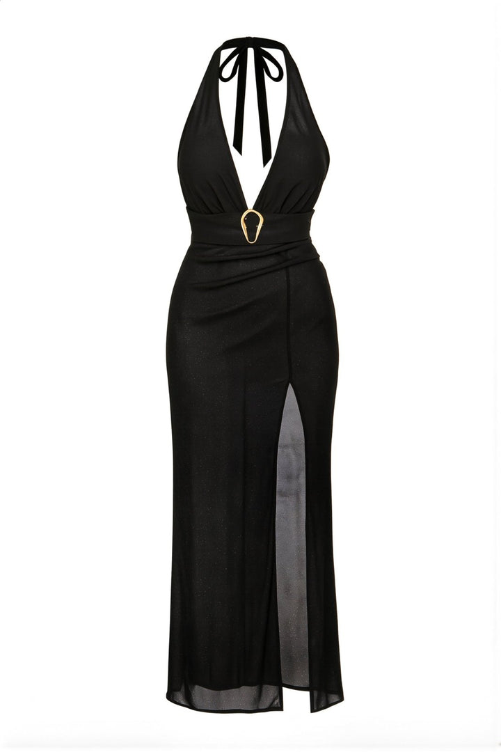 Black Silk Sofia Dress - Sanori