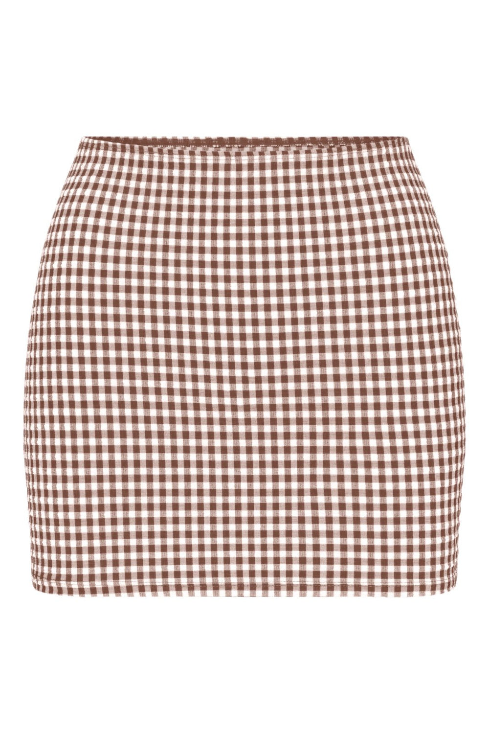 Brown Gingham Oia Skirt - Sanori