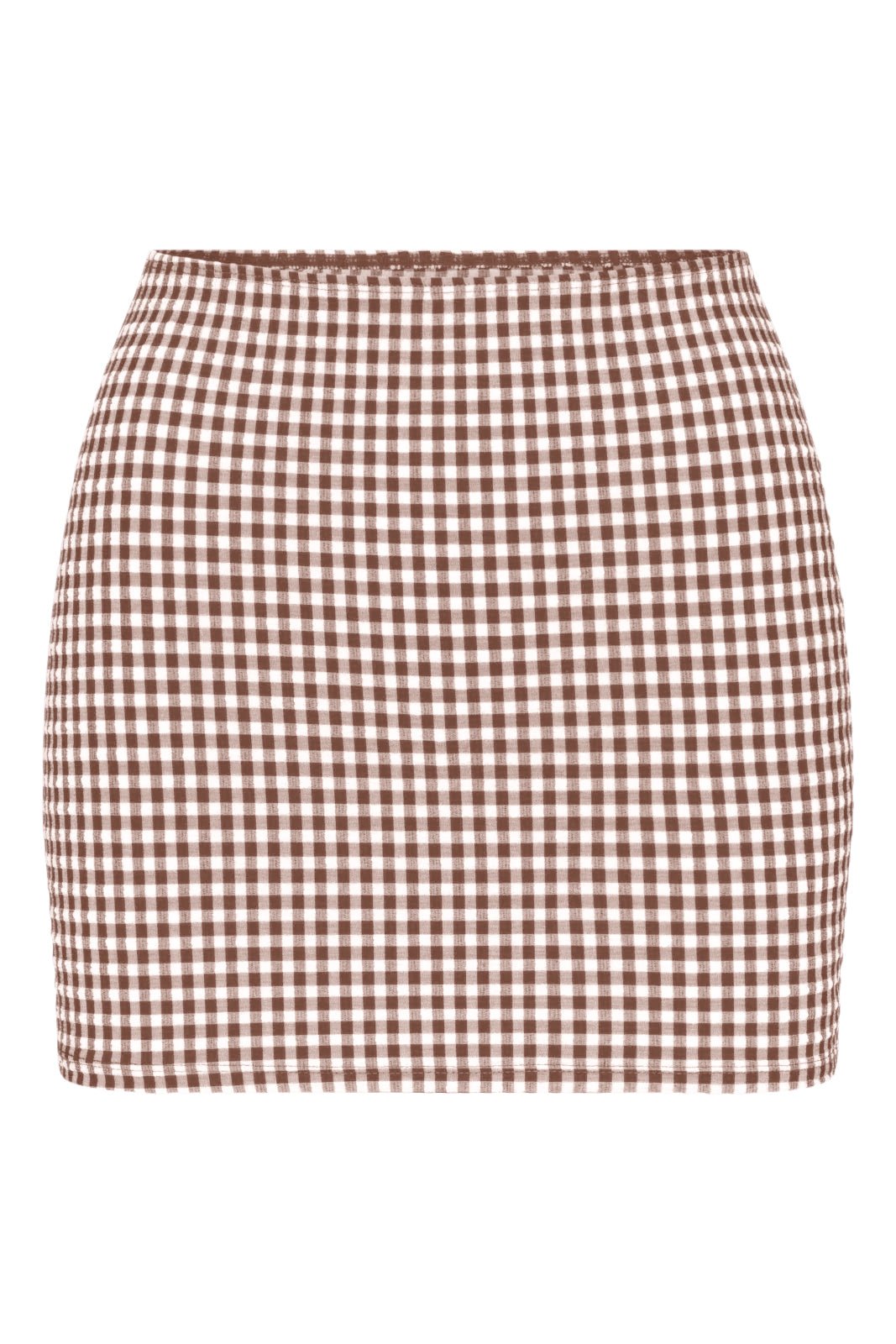 Brown Gingham Oia Skirt - Sanori