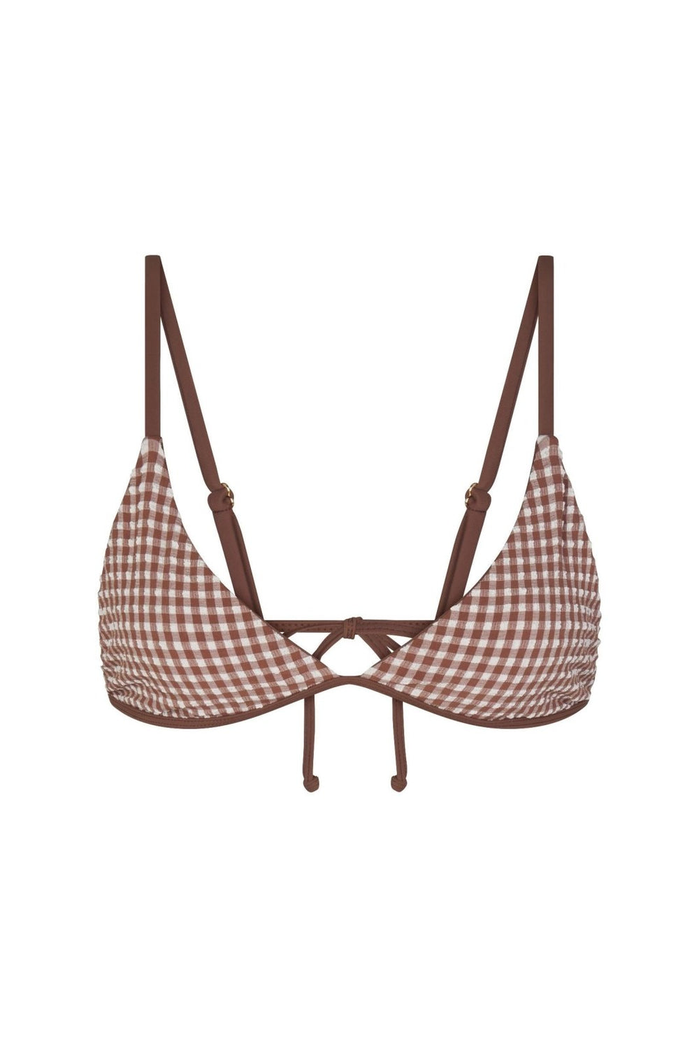 Brown Gingham Tulum Top - Sanori