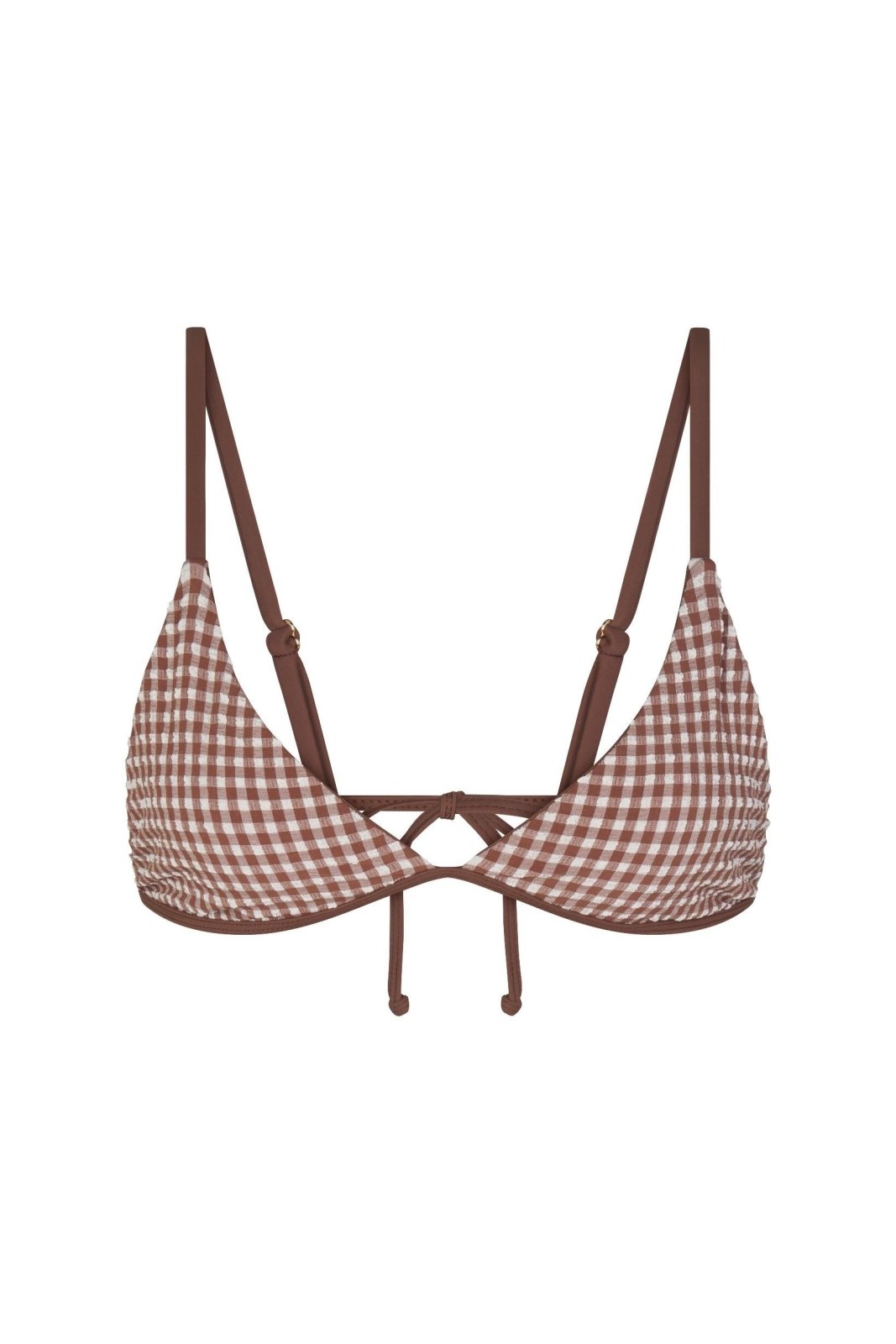 Brown Gingham Tulum Top - Sanori