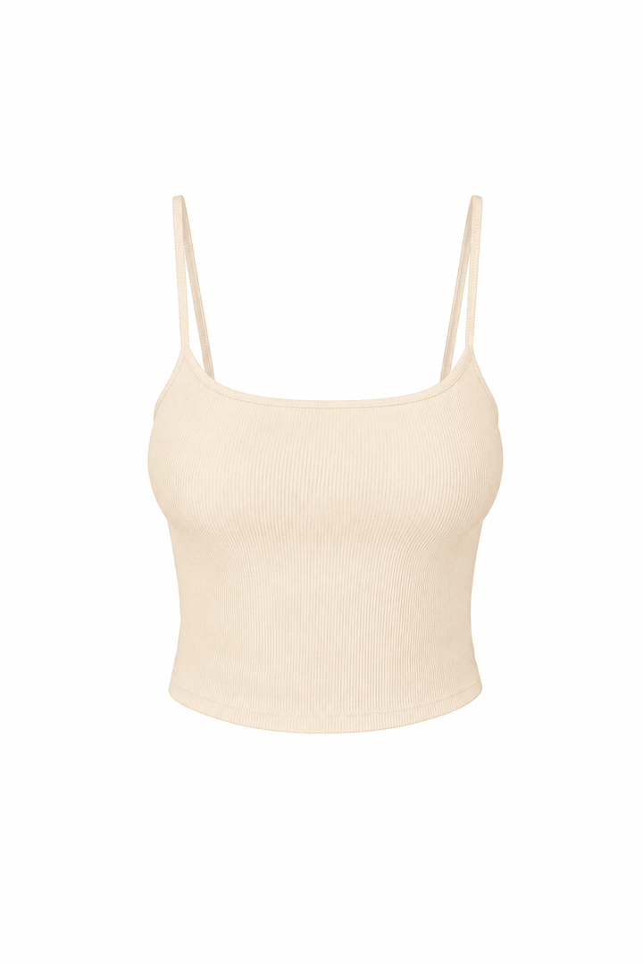 Cream Ribbed Mila Top - Sanori