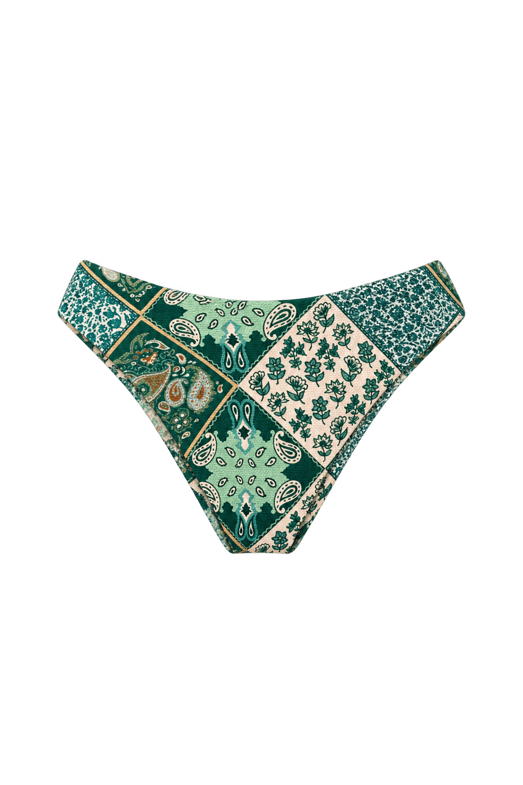 Green Paisley Atrani Bottoms - Sanori