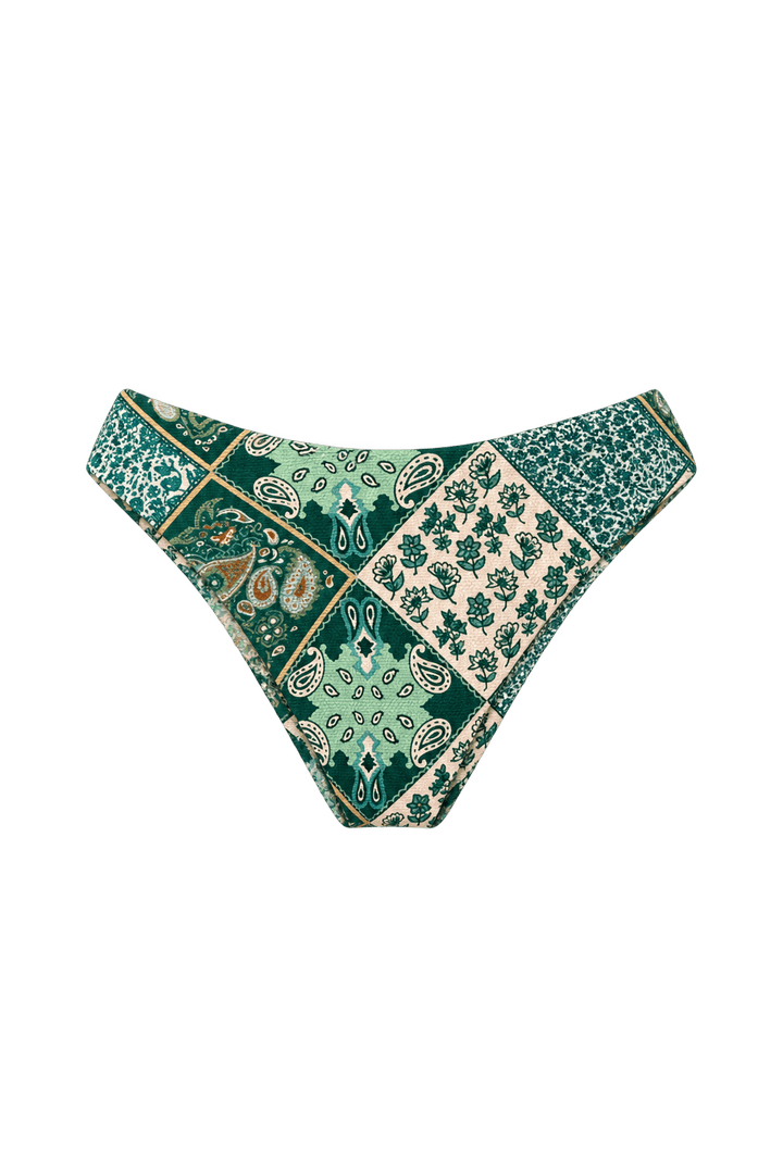 Green Paisley Atrani Bottoms - Sanori