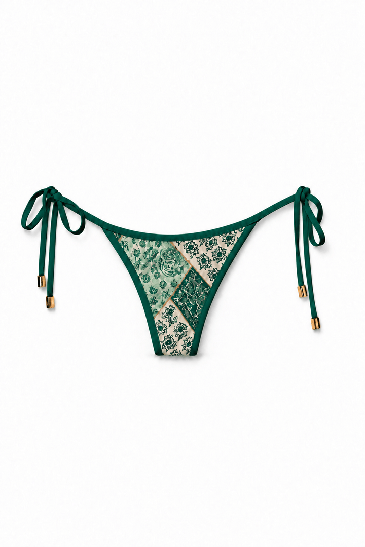 Green Paisley Ischia Bottoms - Sanori
