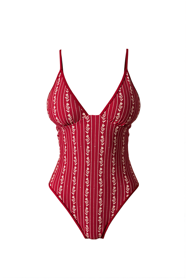 Red Floral Ravello One Piece